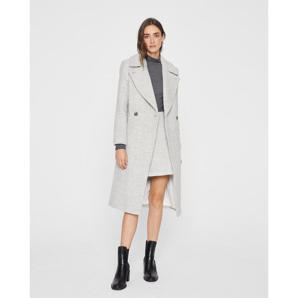 Club Monaco Wool Coat Double Breasted Plaid Daylina Trench Wool Coat Size S NWT